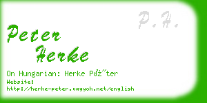 peter herke business card